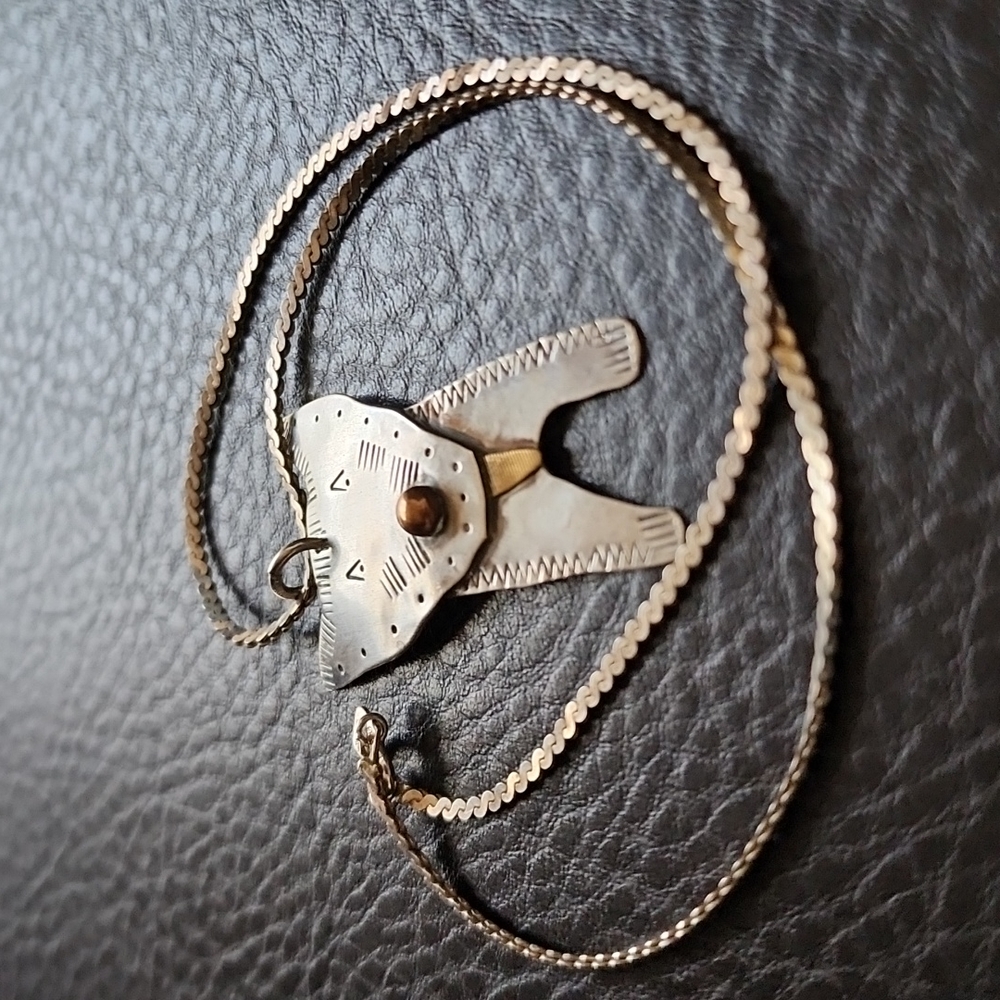 VTG Comstock sterling pendant w/sterling chain - Picture 3 of 12